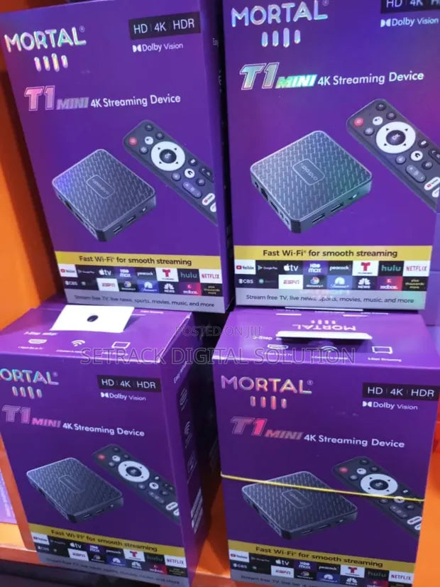 Mortal T1 mini TV Box Android 14 avec télécommande