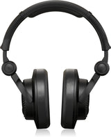 Casque Behringer HC 200 noir, vue de face montrant les coussinets