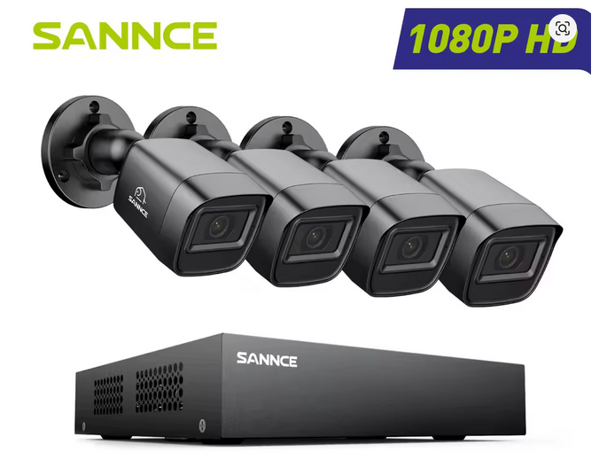 SANNCE 8CH 1080P Security Camera System (4 Cameras)