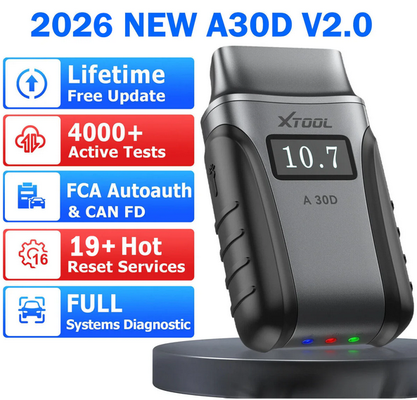 Outil de Diagnostic de voiture  XTOOL A30D Bluetooth OBD2 Scanner mis à jour sur les systèmes A30 plus de 19 Services toutes les fonctions mise à jour illimité