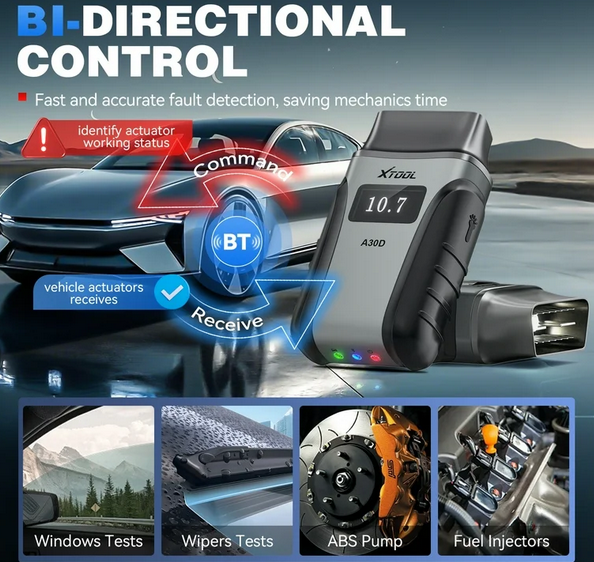 Outil de Diagnostic de voiture  XTOOL A30D Bluetooth OBD2 Scanner mis à jour sur les systèmes A30 plus de 19 Services toutes les fonctions mise à jour illimité