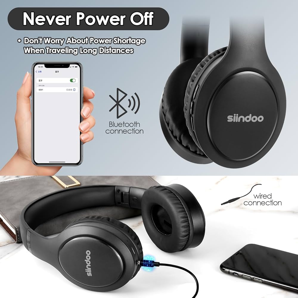 Casque Bluetooth Siindoo 820 – Son Puissant & Confort Premium