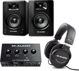 Ensemble M-Audio M-Track Duo, BX4 & HDH40 – Pack Interface Audio, Enceintes de Monitoring et Casque Studio