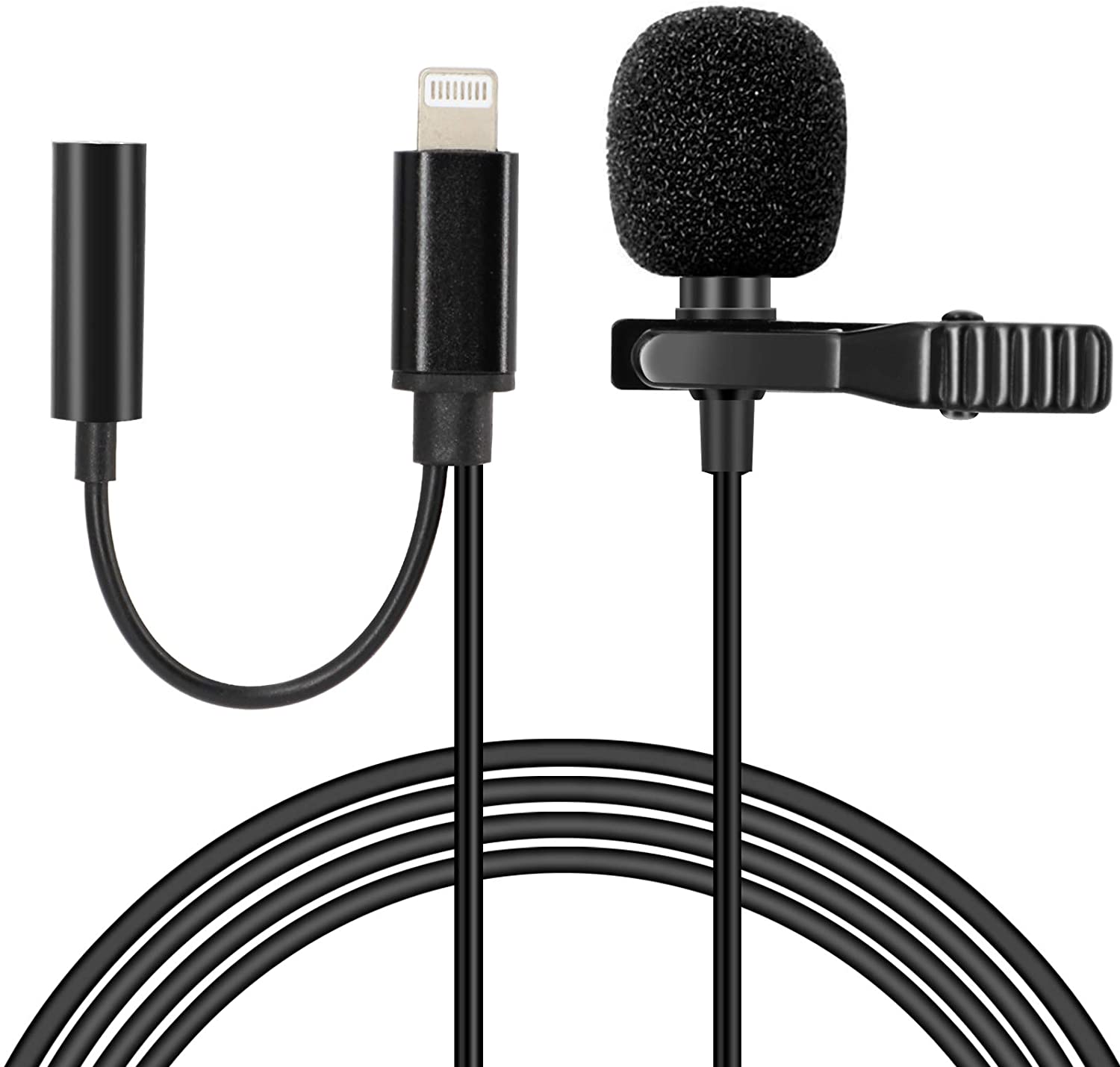Hearkey Microphone Cravate 1.5M Compatible avec iPhone 12 11 11